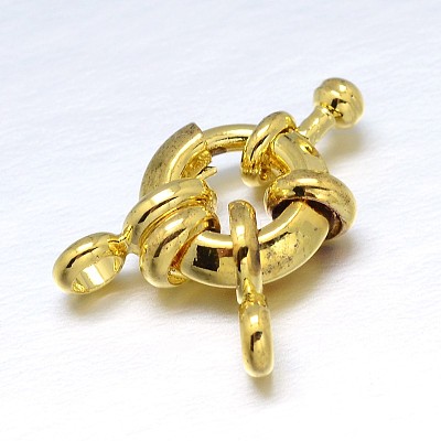 Brass Spring Ring Clasps KK-L082C-01G-1