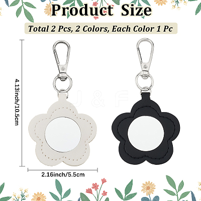 2Pcs 2 Colors PU Leather Pendant Decorations HJEW-CL0001-16A-1