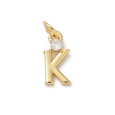 Brass Pave Clear Cubic Zirconia Charms KK-A273-01G-K-1