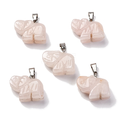 Natural Rose Quartz Pendants G-B127-05P-03-1