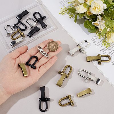 12 Bags 3 Colors Alloy Shackle Clasps FIND-UN0010-28-1