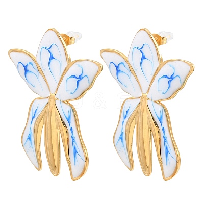 304 Stainless Steel Stud Earrings SA-CBA065A-03B-G-1