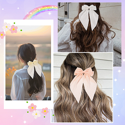 3Pcs 3 Colors Cloth Bowknot Alligator Hair Clips PHAR-SP0001-16-1