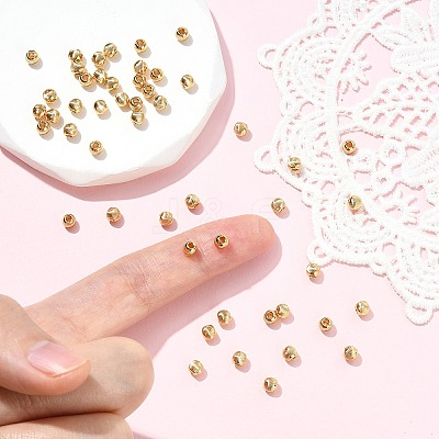 SHEGRACE Brass Textured Round Beads XGRPCU658-297G-1