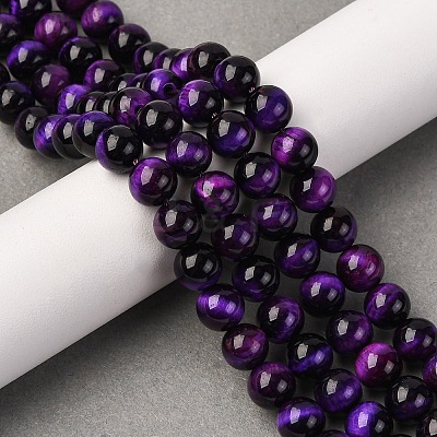 Natural Tiger Eye Bead Strands G-P230-08-D-8mm-1