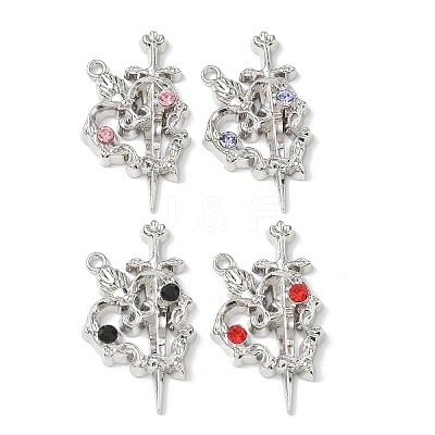 Alloy Rhinestone Pendants FIND-L023-07P-1