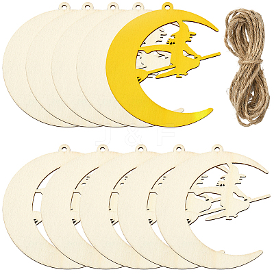 Unfinished Blank MDF Pendants Set for Painting Arts WOOD-WH20008-13K-1