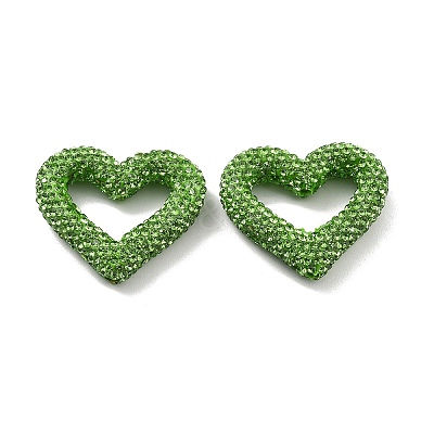 Heart Shape Polymer Clay Rhinestone Beads CLAY-NH0001-09A-08-1