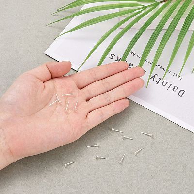 925 Sterling Silver Stud Earring Findings X-STER-T002-200S-1