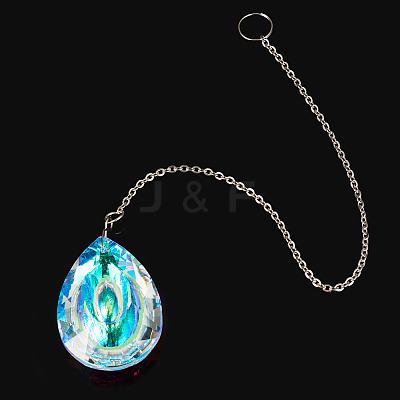 1Pc Transparent Glass Hanging Suncatchers AJEW-TADJ0001-02C-1