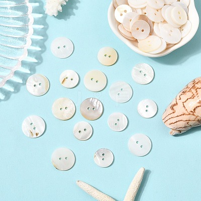 100Pcs 2 Styles Freshwater Shell Buttons BUTT-CJ0001-12-1