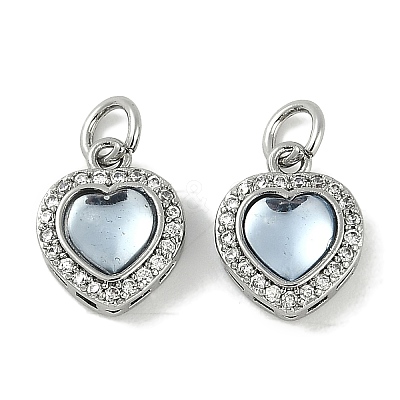 Brass Micro Pave Cubic Zirconia Charms KK-P283-03P-1