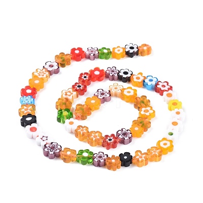 Handmade Millefiori Glass Bead Strands LAMP-J035-8mm-02-1