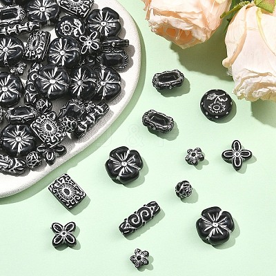 120Pcs 8 Styles Opaque Acrylic Beads MACR-YW0004-69-1