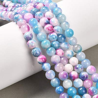 Natural Dyed Persian Jade Gemstone Bead Strands X-G-R271-6mm-XP19-1