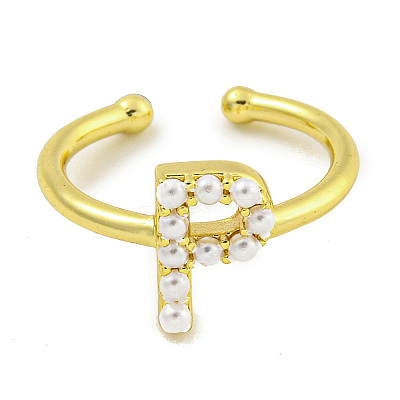 Rack Plating Brass Open Cuff Rings for Women RJEW-F162-01G-P-1