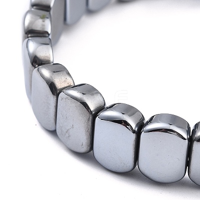 Natural Terahertz Stone Oval Beaded Stretch Bracelet G-D461-20A-1