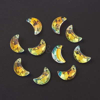 Electroplate Transparent Glass Pendants GLAA-A008-10A-1