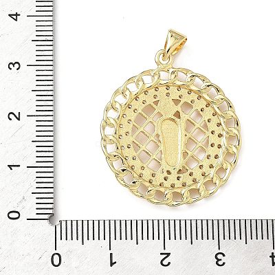 Brass Micro Pave Cubic Zirconia Pendants KK-L243-05G-03-1