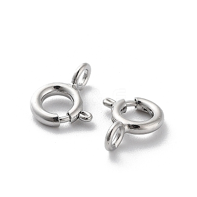 Brass Spring Ring Clasps KK-G479-01A-P-1