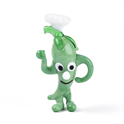 Handmade Lampwork Cartoon Pepper Chef Display Decorations LAMP-T025-13B-1