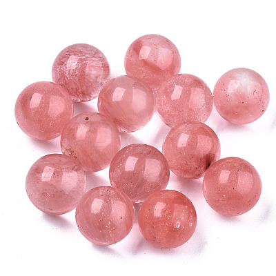 Cherry Quartz Glass Beads G-R483-10-8mm-1