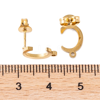 Ion Plating(IP) 304 Stainless Steel Stud Earrings FIND-Q103-01C-G-1