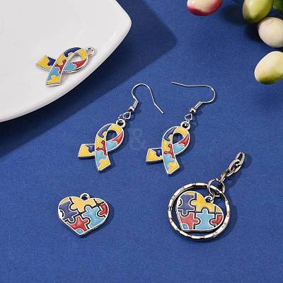 8Pcs 2 Style Enamel Alloy Pendants ENAM-LS0001-09P-1