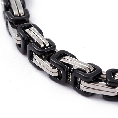 PVD Vacuum Plating 304 Stainless Steel Byzantine Chain Bracelets BJEW-I295-02B-EBP-1