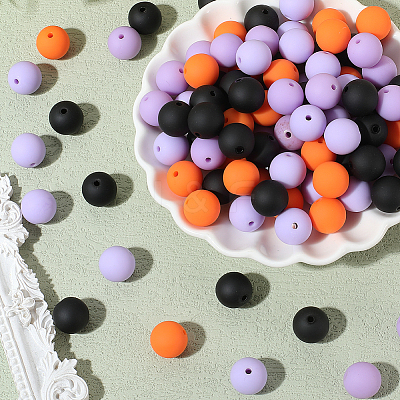 Rubberized Style Imitated Silicone Acrylic Beads MACR-PA0001-06B-04-1