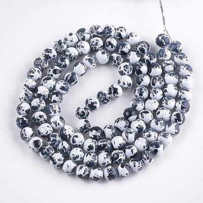 Baking Paint Round Glass Bead Strands DGLA-S084-8mm-59-1