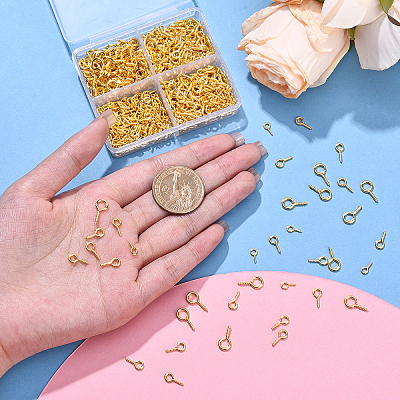 600Pcs Iron Screw Eye Pin Peg Bails IFIN-YW0003-80-1