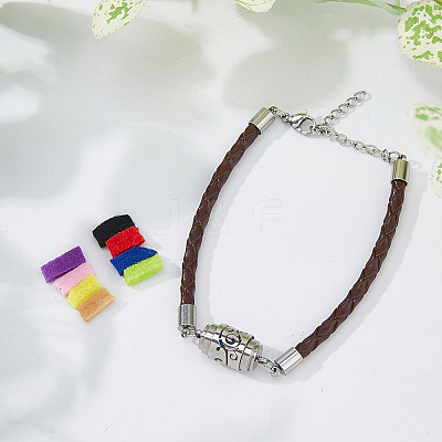 1Pc 304 Stainless Steel Perfume Diffuser Column Link Bracelets BJEW-FG0001-08C-1