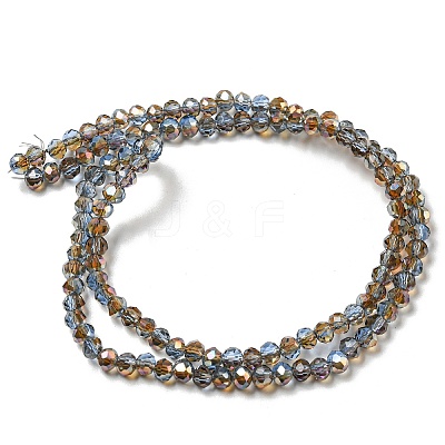 Electroplate Glass Faceted Rondelle Beads Strands EGLA-D020-6x4mm-54-1