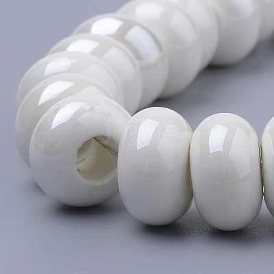 Glazed Porcelain Rondelle Beads PORC-Q219-15x9-F26-1