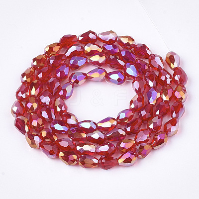 Electroplate Glass Beads Strands EGLA-T013-05I-1