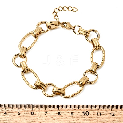 Hammered 304 Stainless Steel Link Chain Bracelets for Women BJEW-L720-01G-1