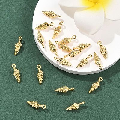 SHEGRACE Brass Shell Shape Charms XGR0170G-107G-1