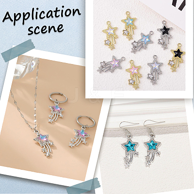 60Pcs 2 Colors Rack Plating Alloy Acrylic Pendants FIND-SC0023-33-1