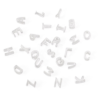 6Pcs 925 Sterling Silver Hollow Initial Beads STER-TA0001-53S-1