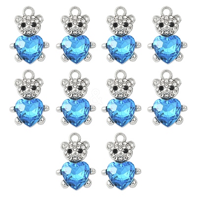 10Pcs Alloy Glass Pendants GLAA-YW0005-41P-02-1