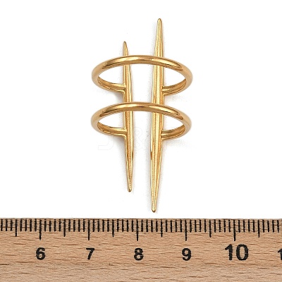 304 Stainless Steel Cuff Rings for Women RJEW-L133-05G-1