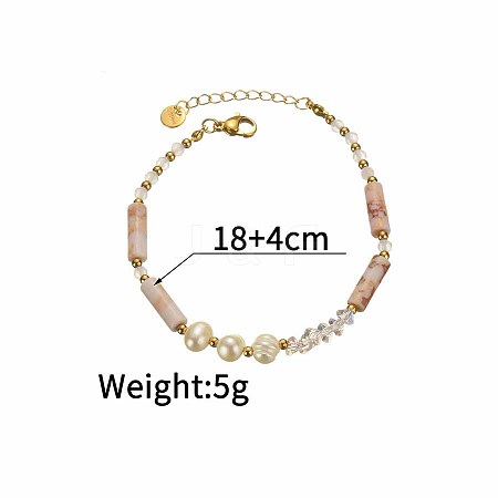 Golden Malachite Natural Pearl Bracelet Dopamine Fashion Simple Girlfriend Bracelet MG9989-2-1