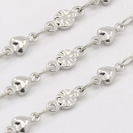 Tarnish Resistant 304 Stainless Steel Flower Chains CHS-K001-47-1