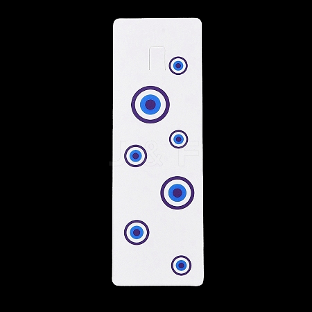 Rectangle Evil Eye Print Paper Keychain Display Cards AJEW-A052-01-1