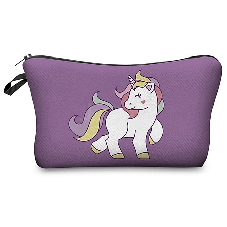 Unicorn Pattern Polyester Waterpoof Makeup Storage Bag PW-WG53403-03-1