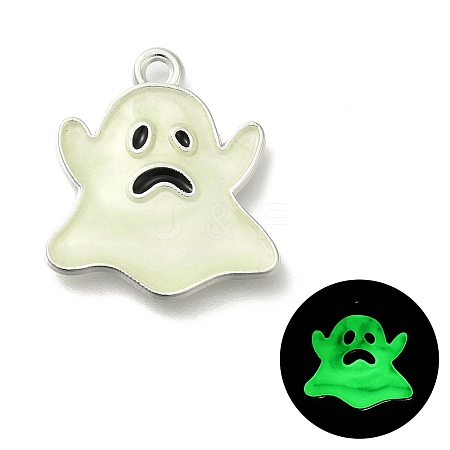 Halloween Theme Luminous  Alloy Enamel Pendants X-ENAM-D067-01P-01-1