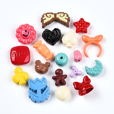 Opaque Acrylic Beads OACR-T028-37-1-1