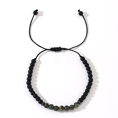 Natrual Syenite Beads Braided Bead Bracelets SJ0485-6-1