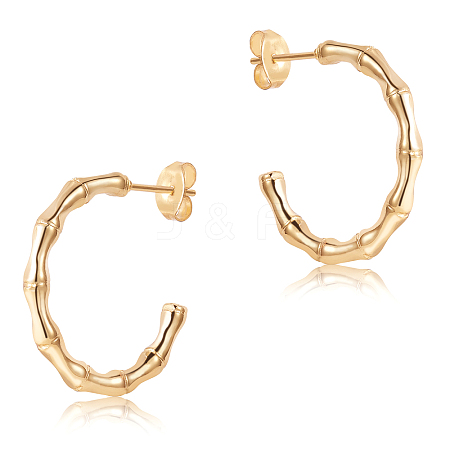 304 Stainless Steel Bamboo Stud Earrings for Women JE1105A-1